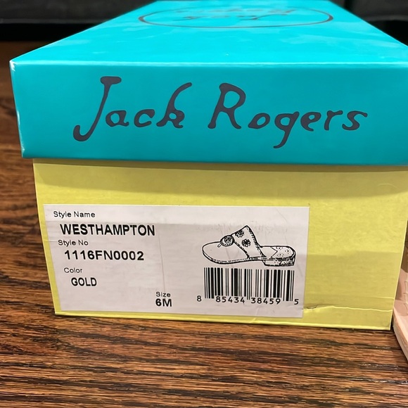 NWT Jack Rogers Westhampton Sandals Gold 6 - Picture 2 of 4
